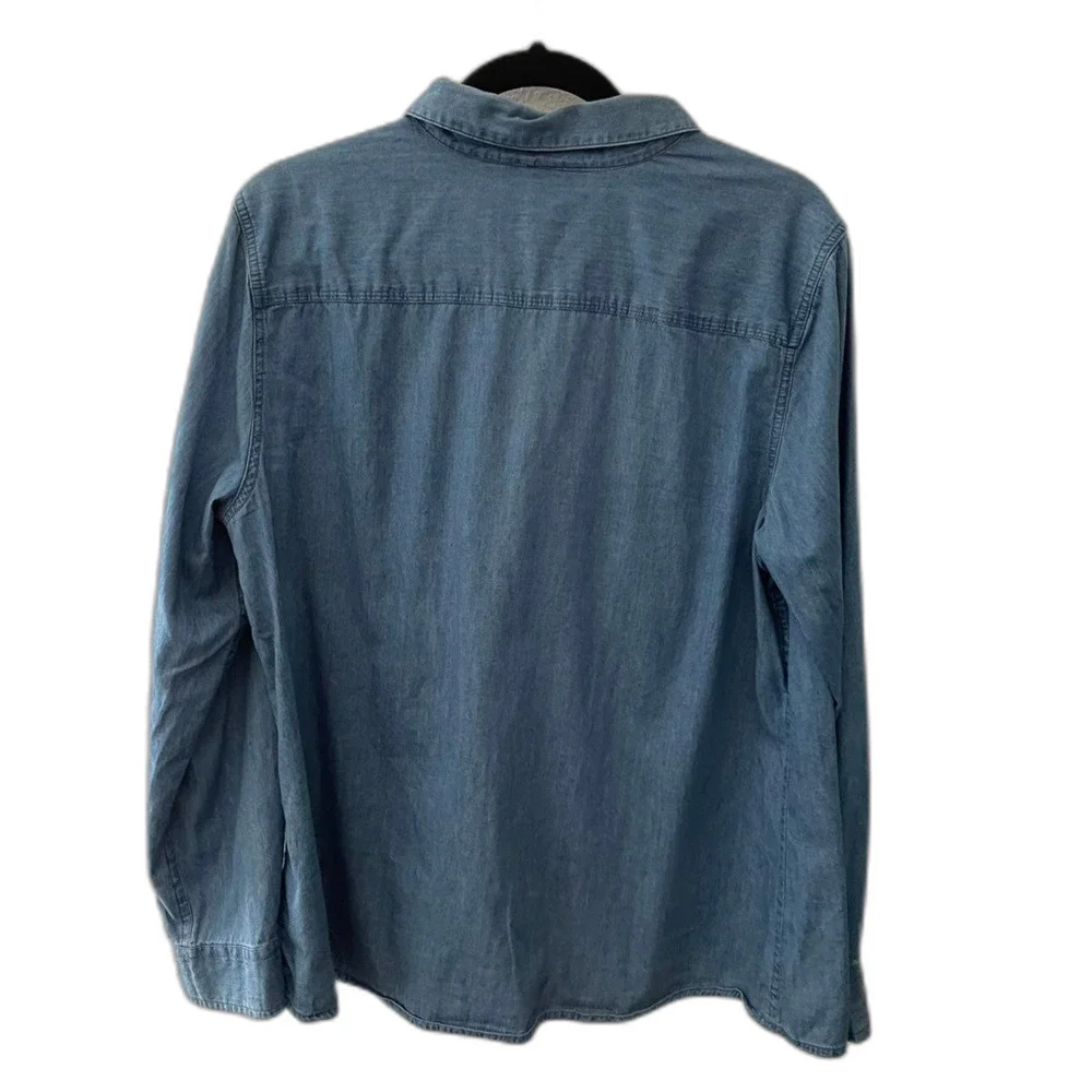 Style & Co Denim Button Down SEQUINS  XL - Picture 2 of 4